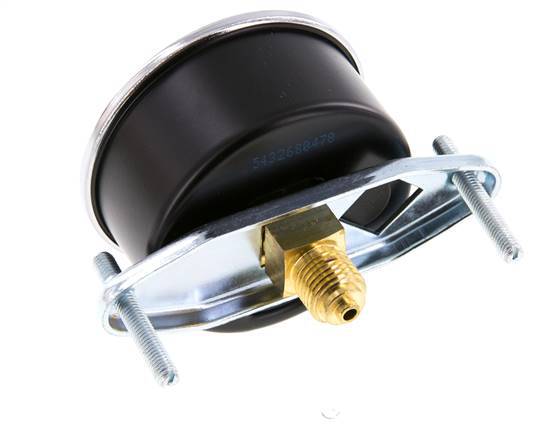 0..0.6 Bar (0..9 psi) Panel Mount Pressure Gauge Steel/Brass 63 mm Class 2.5 (Bracket)