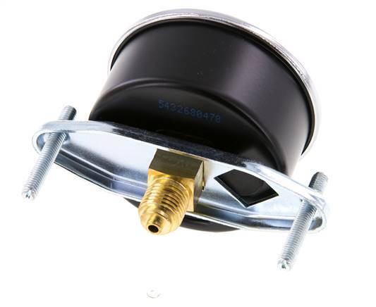 0..0.6 Bar (0..9 psi) Panel Mount Pressure Gauge Steel/Brass 63 mm Class 2.5 (Bracket)