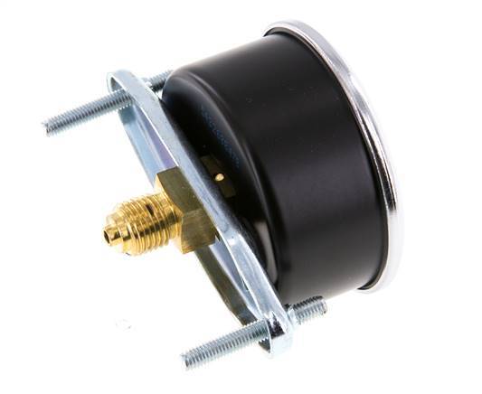 0..0.6 Bar (0..9 psi) Panel Mount Pressure Gauge Steel/Brass 63 mm Class 2.5 (Bracket)