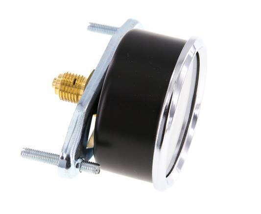 0..0.6 Bar (0..9 psi) Panel Mount Pressure Gauge Steel/Brass 63 mm Class 2.5 (Bracket)