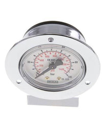 0..100 Bar (0..1450 psi) Panel Mount Pressure Gauge Steel/Brass 50 mm Class 2.5 (Front Panel)
