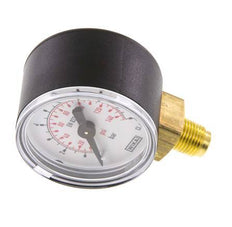 0..10 Bar (0..145 psi) Manómetro por debajo de plástico / latón 40 mm Clase 2.5