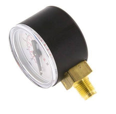 0..10 Bar (0..145 psi) Manómetro por debajo de plástico / latón 40 mm Clase 2.5