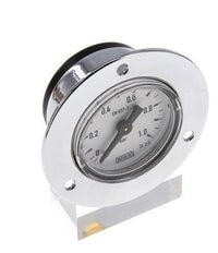 0..1 Bar (0..15 psi) Panel Mount Pressure Gauge Steel/Brass 40 mm Class 2.5 (Front Panel)