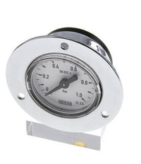 0..1 Bar (0..15 psi) Panel Mount Pressure Gauge Steel/Brass 40 mm Class 2.5 (Front Panel)