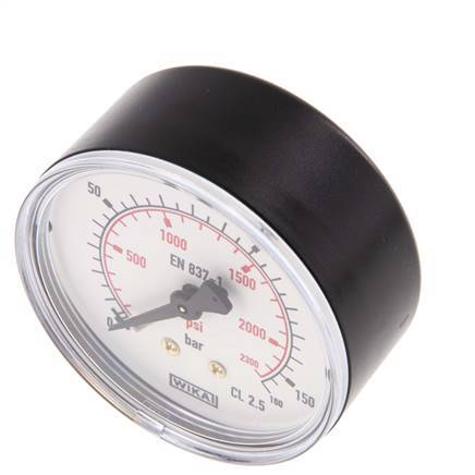 0..160 Bar (0..2321 psi) Pressure Gauge Rear Plastic/Brass 63 mm Class 2.5