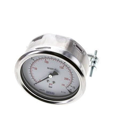 0..16 Bar (0..232 psi) Panel Mount Pressure Gauge Steel/Brass 100 mm Class 1.0 (Bracket)