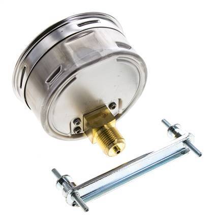 0..16 Bar (0..232 psi) Panel Mount Pressure Gauge Steel/Brass 100 mm Class 1.0 (Bracket)