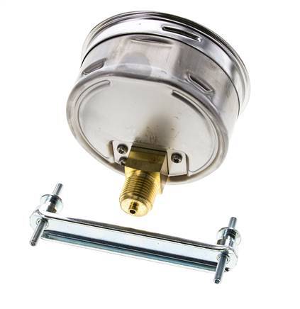 0..16 Bar (0..232 psi) Panel Mount Pressure Gauge Steel/Brass 100 mm Class 1.0 (Bracket)