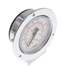 0..1 Bar (0..15 psi) Panel Mount Pressure Gauge Steel/Brass 63 mm Class 2.5 (Front Panel)