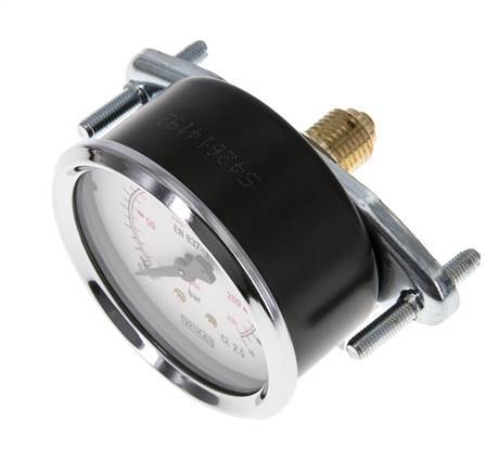 0..16 Bar (0..232 psi) Panel Mount Pressure Gauge Steel/Brass 63 mm Class 2.5 (Bracket)