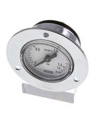 0..1.6 Bar (0..23 psi) Panel Mount Pressure Gauge Steel/Brass 40 mm Class 2.5 (Front Panel)