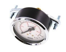 0..1.6 Bar (0..23 psi) Panel Mount Pressure Gauge Steel/Brass 63 mm Class 2.5 (Bracket)