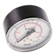 0..1.6 Bar (0..23 psi) Pressure Gauge Rear Steel/Brass 63 mm Class 1.6