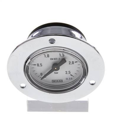 0..2.5 Bar (0..36 psi) Panel Mount Pressure Gauge Steel/Brass 40 mm Class 2.5 (Front Panel)