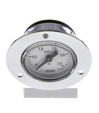 0..2.5 Bar (0..36 psi) Panel Mount Pressure Gauge Steel/Brass 40 mm Class 2.5 (Front Panel)