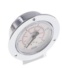 0..2.5 Bar (0..36 psi) Panel Mount Pressure Gauge Steel/Brass 63 mm Class 2.5 (Front Panel)