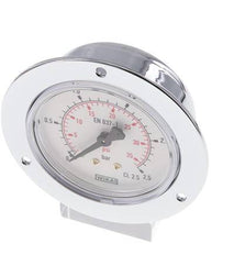 0..2.5 Bar (0..36 psi) Panel Mount Pressure Gauge Steel/Brass 63 mm Class 2.5 (Front Panel)