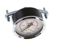 0..315 Bar (0..4569 psi) Panel Mount Pressure Gauge Steel/Brass 63 mm Class 2.5 (Bracket)