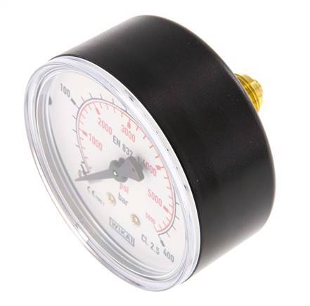 0..400 Bar (0..5802 psi) Pressure Gauge Rear Plastic/Brass 63 mm Class 2.5
