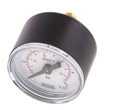0..6 Bar (0..87 psi) Manómetro Plástico trasero / latón 40 mm Clase 2.5