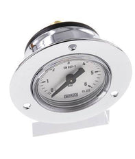0..6 Bar (0..87 psi) Panel Mount Pressure Gauge Steel/Brass 40 mm Class 2.5 (Front Panel)