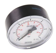 0..6 Bar (0..87 psi) Pressure Gauge Rear Plastic/Brass 63 mm Class 2.5