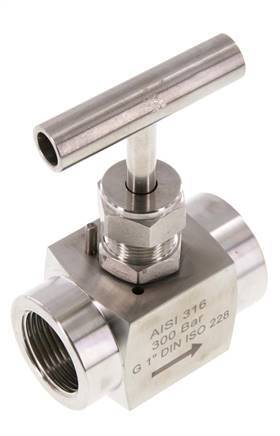 G1'' Válvula de aguja de acero inoxidable PTFE 300 bar - NLS