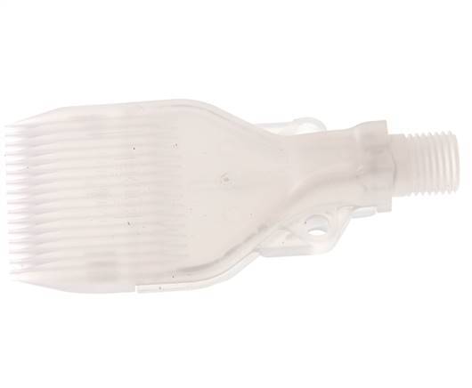 Boquilla de abanico multicanal 47mm G 1/4" PP Conforme a la FDA