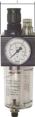 FRL G1/4'' 1400l/min 0.5-16.0bar/7-232psi Manual Polycarbonate Combo 1