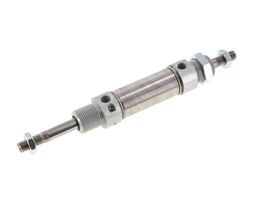 Cilindro Redondo de Doble Efecto ISO 6432 25-25mm - Magnético - Amortiguación - Rosca Macho - Doble vástago