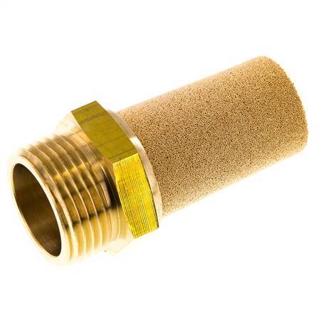 Silenciador Neumático G1'' De Bronce Sinterizado Conexión De Latón
