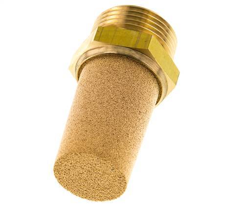 Silenciador Neumático G1'' De Bronce Sinterizado Conexión De Latón