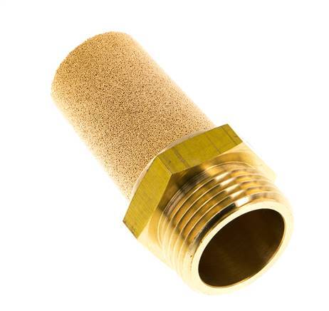 Silenciador Neumático G1'' De Bronce Sinterizado Conexión De Latón