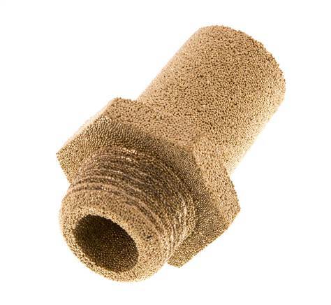 Silenciador Neumático de Bronce Sinterizado G3/8'' Conexión Hexagonal [2 Piezas]