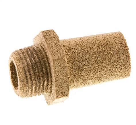 Silenciador Neumático de Bronce Sinterizado G3/8'' Conexión Hexagonal [2 Piezas]