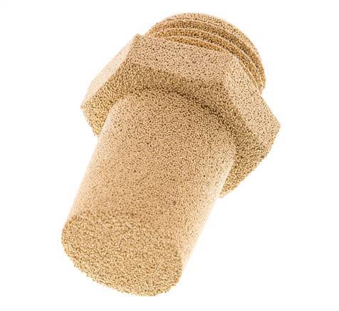 Silenciador Neumático de Bronce Sinterizado G1/2'' Conexión Hexagonal