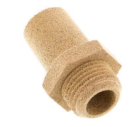 Silenciador Neumático de Bronce Sinterizado G1/2'' Conexión Hexagonal