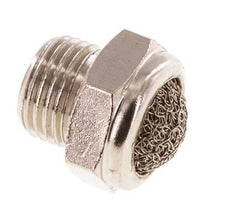 Silenciador Neumático Compacto de Latón Niquelado G1/8'' 1.4301 Malla Metálica [10 Piezas]