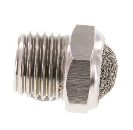 Silenciador Neumático Compacto de Acero Inoxidable NPT 1/4'' 1.4301 Malla Metálica