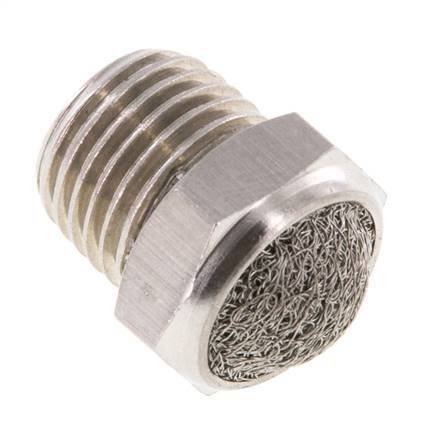 Silenciador Neumático Compacto de Acero Inoxidable NPT 1/4'' 1.4301 Malla Metálica