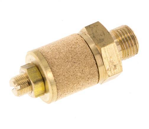 Silenciador de Control de Flujo de Latón G1/8'' con Tuerca de Bloqueo