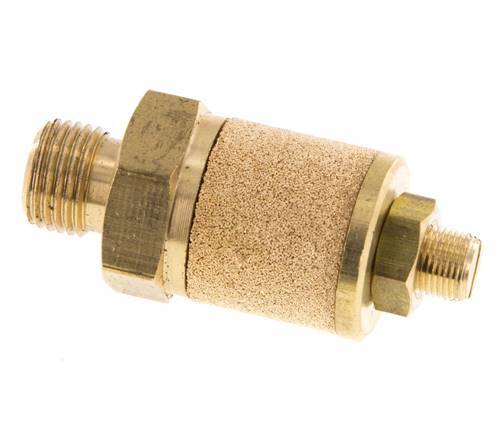 Silenciador de Control de Flujo de Latón G1/8'' con Tuerca de Bloqueo