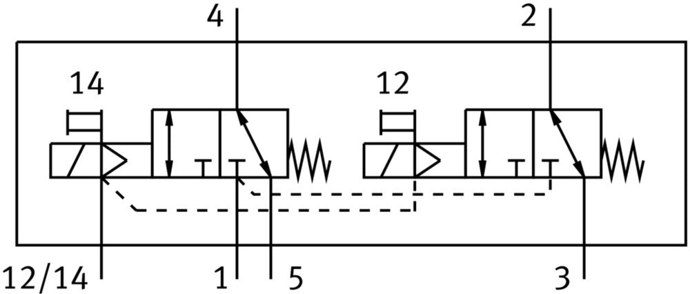 Festo 2x3/2 NC Monostable Válvula Solenoide De Aire M5 135L/Min - 574352