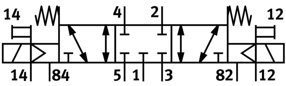 Festo 5/3 NC Válvula Solenoide De Aire G1/8 540L/Min - 8023546