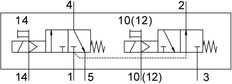 Festo 2x3/2 NO/NC Monostable Válvula Solenoide De Aire G1/4 1000l/min - 8035214
