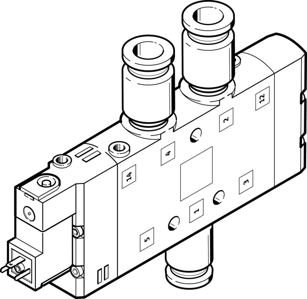 Festo 5/2 Monostable Válvula Solenoide De Aire QS-12 1650L/Min - 163826