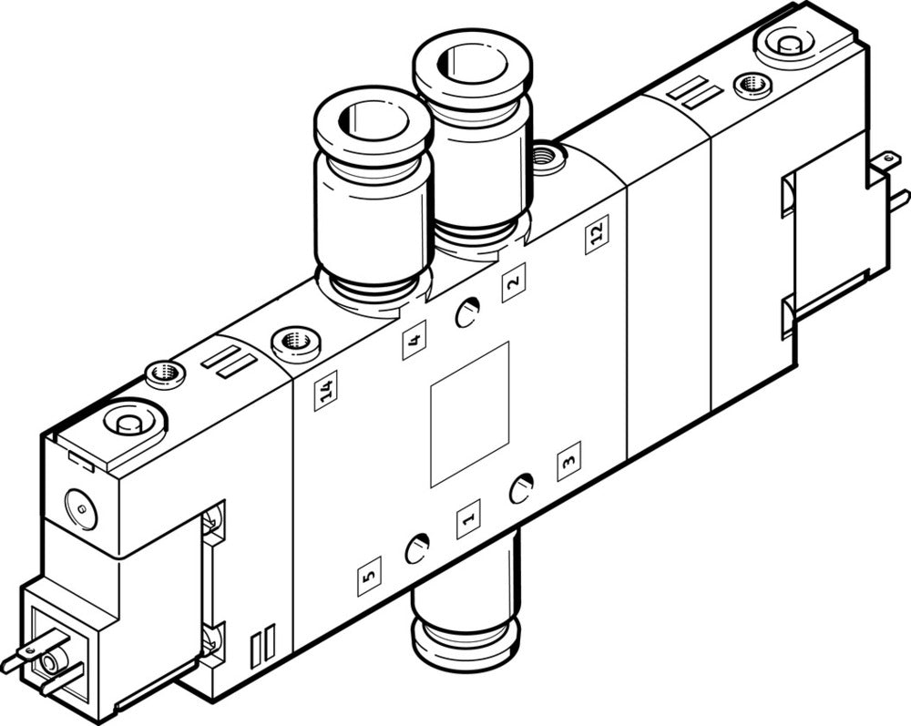 Festo 5/3 NC Válvula Solenoide De Aire QS-10 1050L/Min - 170259