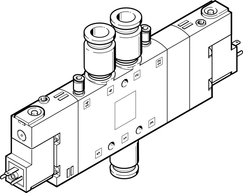Festo 5/3 Válvula Solenoide De Aire A Presión QS-10 1000L/Min - 170336
