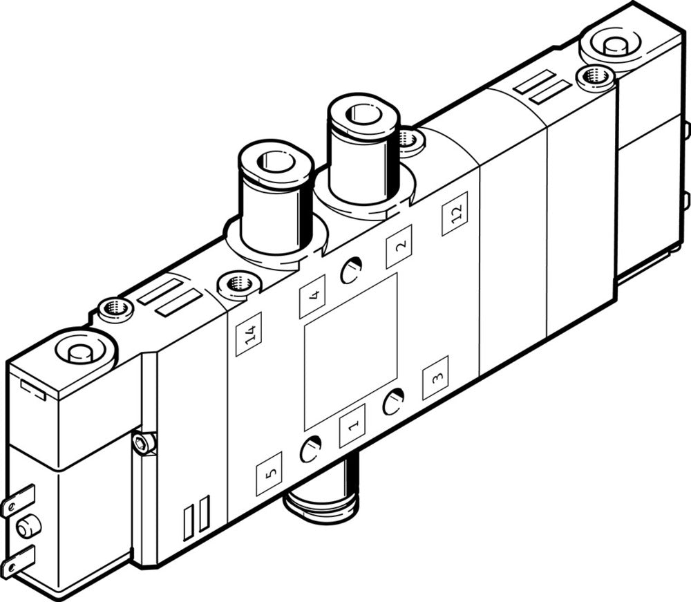 Festo 5/3 Válvula Solenoide De Aire Comprimido QS-6 370L/Min - 196895